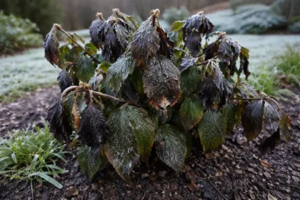 why is my viburnum wilting after with cold-damaged leaves in the garden